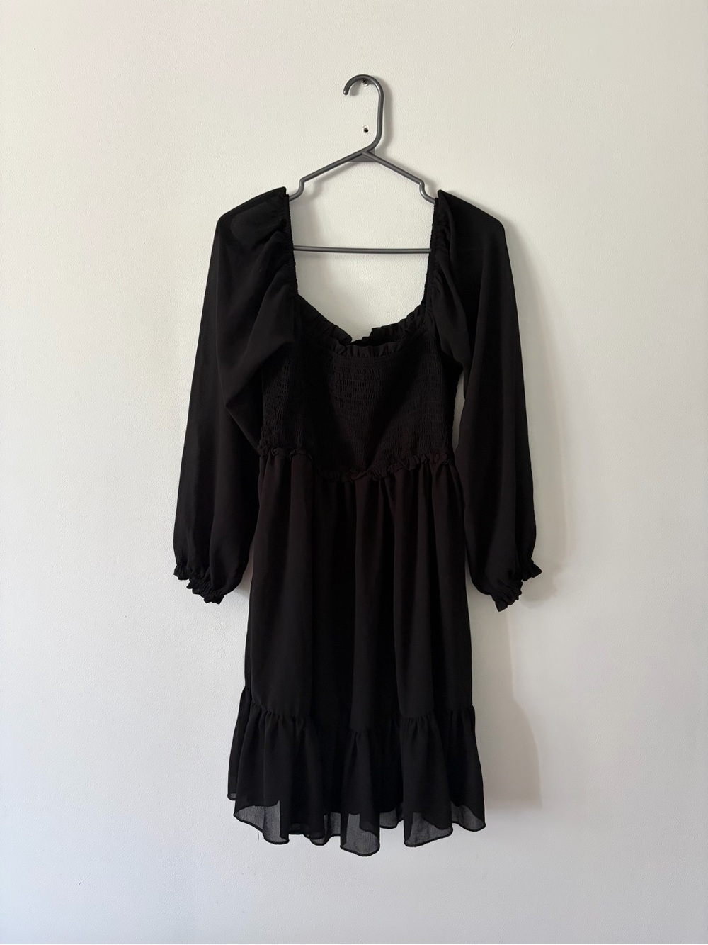 Ardene Black Smocked Mini Dress